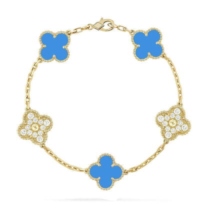 [Eterna Jewels] CLOVER 5 MOTIF BLUE AGATE BRACELET COLLECTION