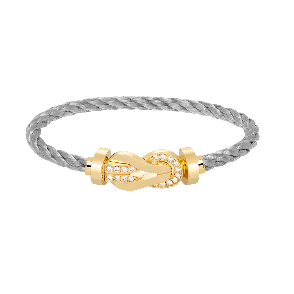 [Eterna Jewels]CHANCE LARGE 8 FIGURE BUCKLE HALF DIAMOND BRACELET GOLD
