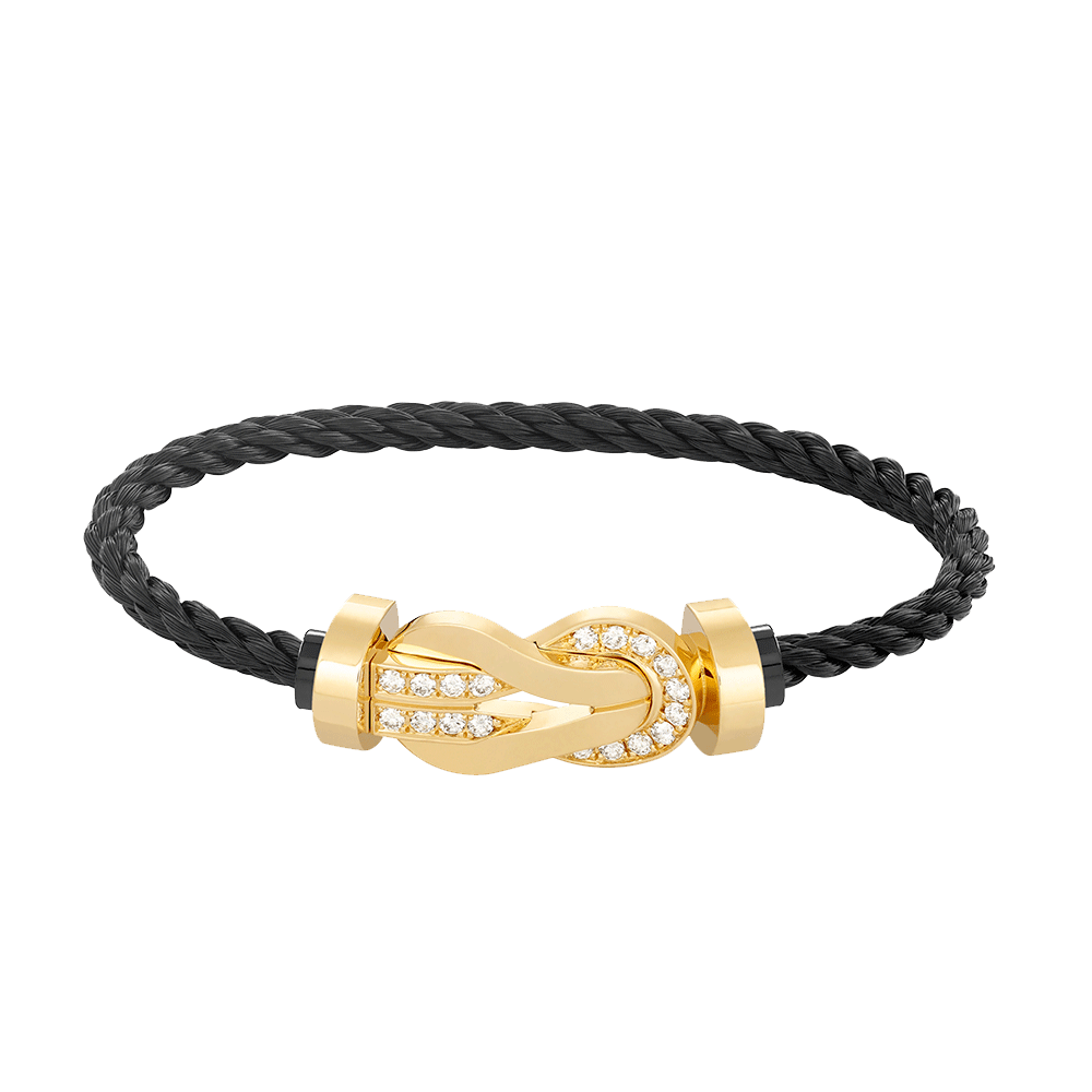 [Eterna Jewels]CHANCE LARGE 8 FIGURE BUCKLE HALF DIAMOND BRACELET GOLD