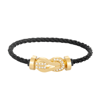 [Eterna Jewels]CHANCE LARGE 8 FIGURE BUCKLE HALF DIAMOND BRACELET GOLD