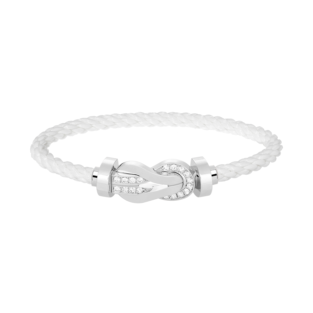 [Eterna Jewels]CHANCE LARGE 8 FIGURE BUCKLE HALF DIAMOND BRACELET SILVER