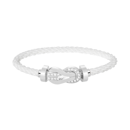 [Eterna Jewels]CHANCE LARGE 8 FIGURE BUCKLE HALF DIAMOND BRACELET SILVER