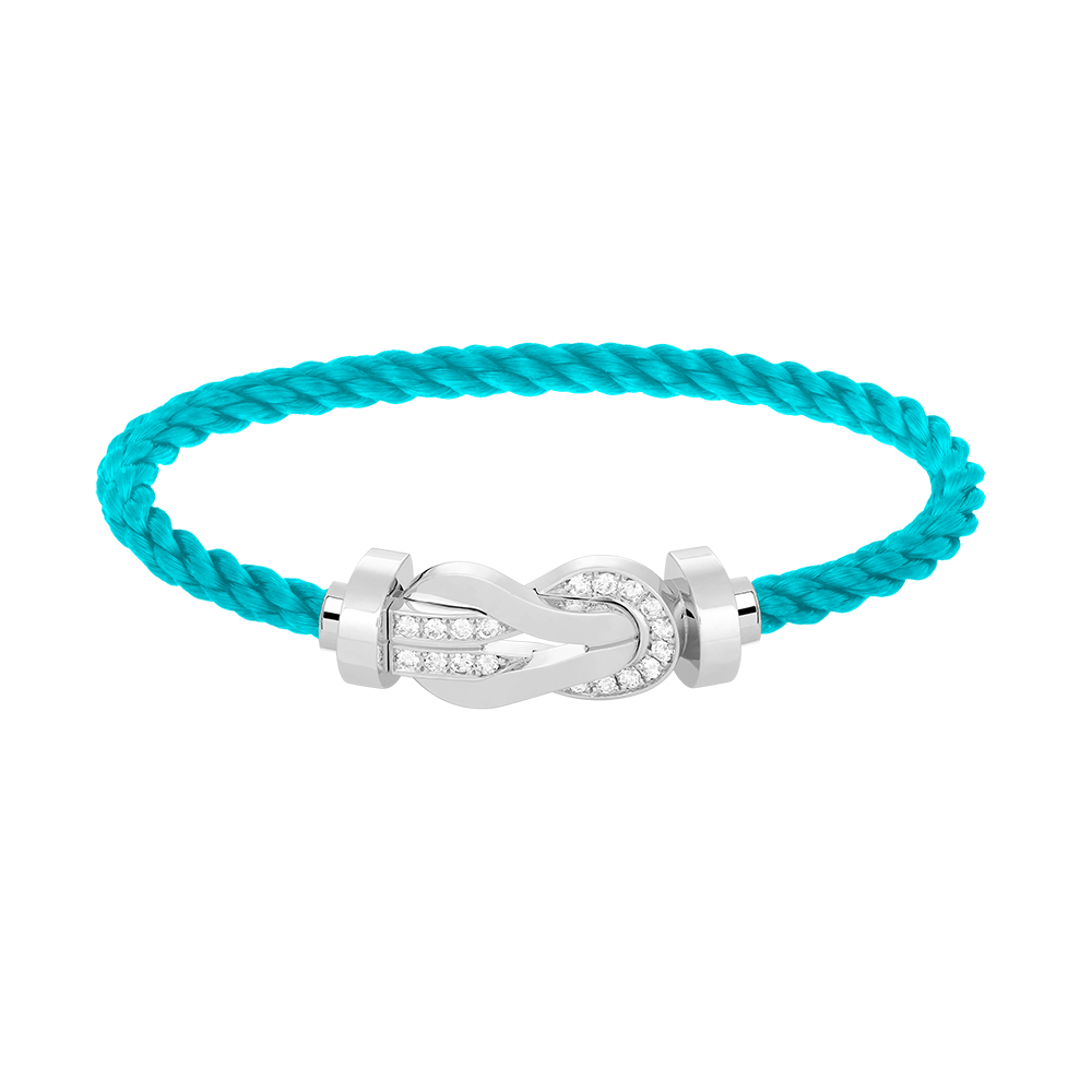 [Eterna Jewels]CHANCE LARGE 8 FIGURE BUCKLE HALF DIAMOND BRACELET SILVER