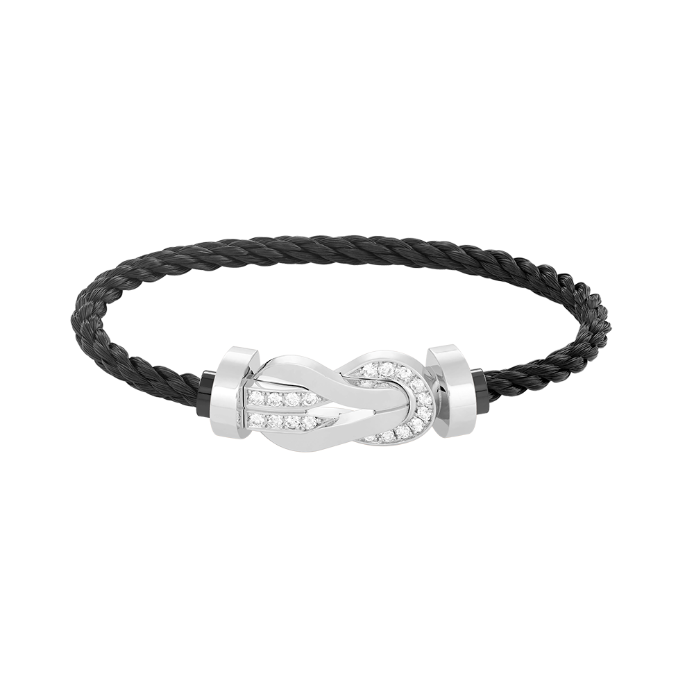 [Eterna Jewels]CHANCE LARGE 8 FIGURE BUCKLE HALF DIAMOND BRACELET SILVER