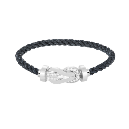 [Eterna Jewels]CHANCE LARGE 8 FIGURE BUCKLE HALF DIAMOND BRACELET SILVER