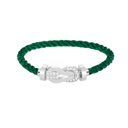 [Eterna Jewels]CHANCE LARGE 8 FIGURE BUCKLE HALF DIAMOND BRACELET SILVER
