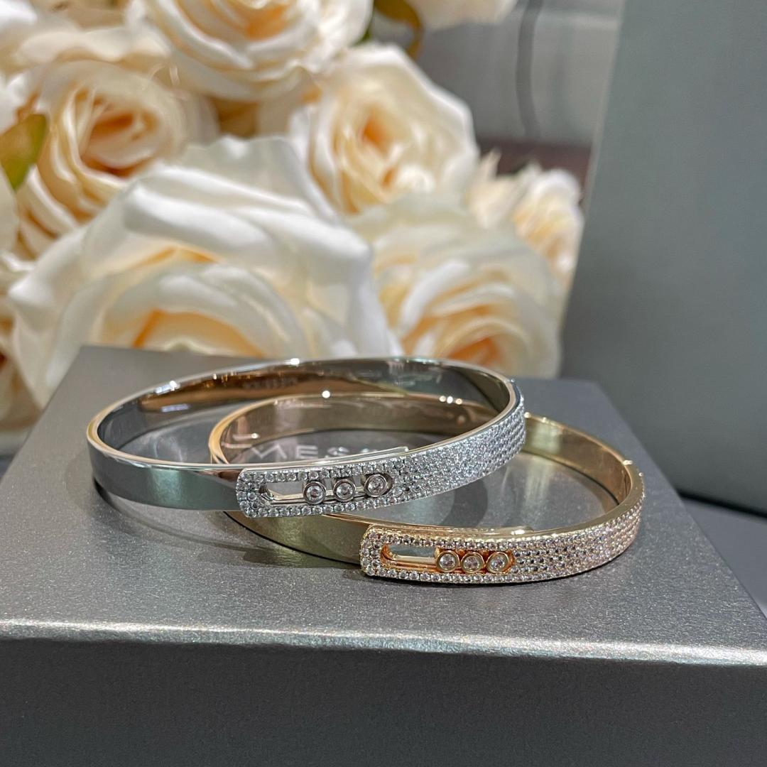 [Eterna Jewels]Move Noa Rose Gold Pavé Diamond Bangle Bracelet