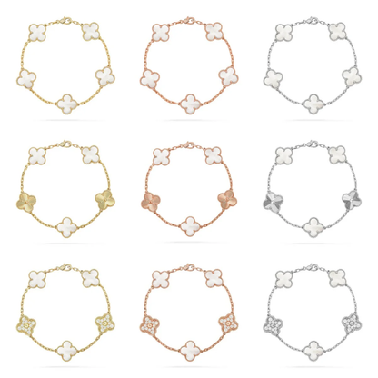[Eterna Jewels]CLOVER WHITE PEARL MOP 5 MOTIF BRACELET COLLECTION