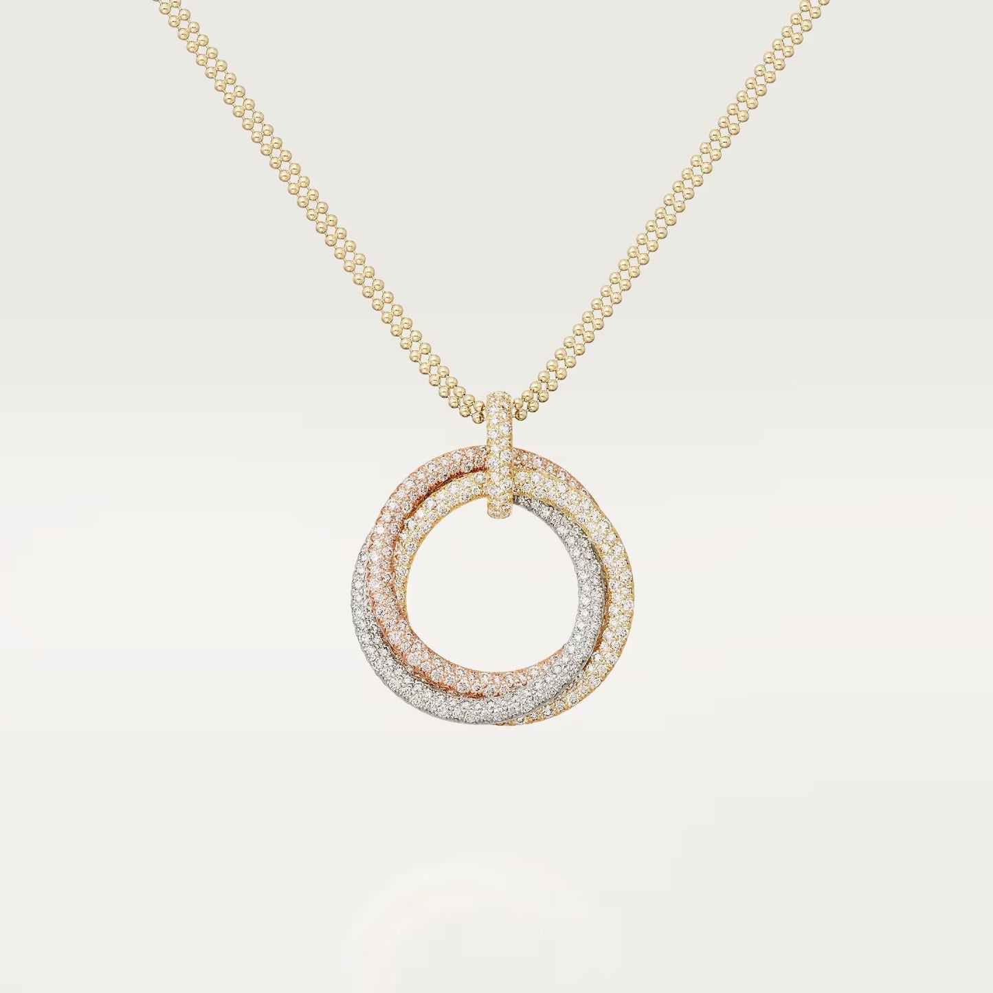 [Eterna Jewels]TRINITY LARGE FULL DIAMOND  NECKLACE