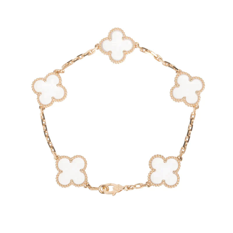 [Eterna Jewels]CLOVER 5 MOTIF ROCK CRYSTAL BRACELET