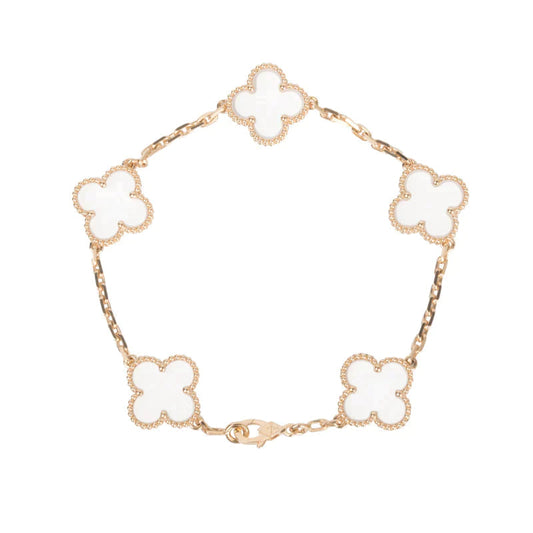 [Eterna Jewels]CLOVER 5 MOTIF ROCK CRYSTAL BRACELET