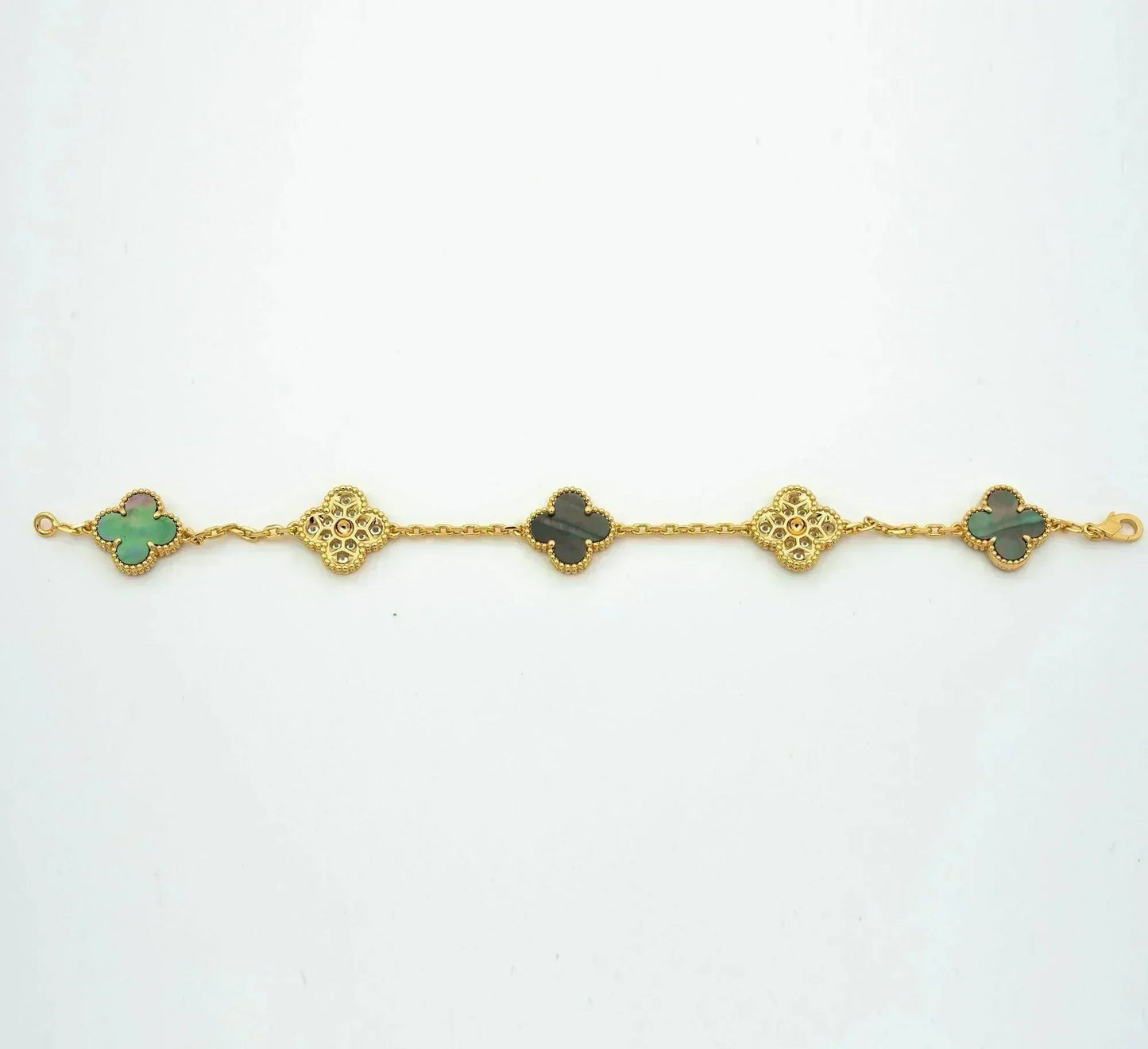 [Eterna Jewels] CLOVER 5 MOTIF GRAY MOP BRACELET COLLECTION