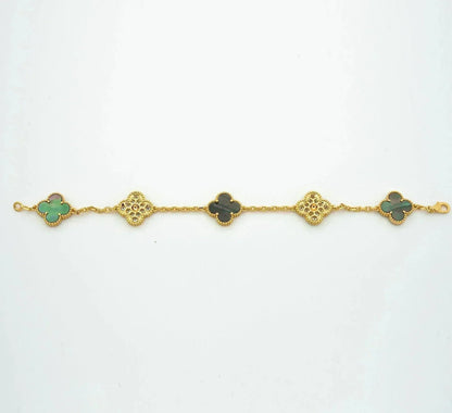 [Eterna Jewels] CLOVER 5 MOTIF GRAY MOP BRACELET COLLECTION