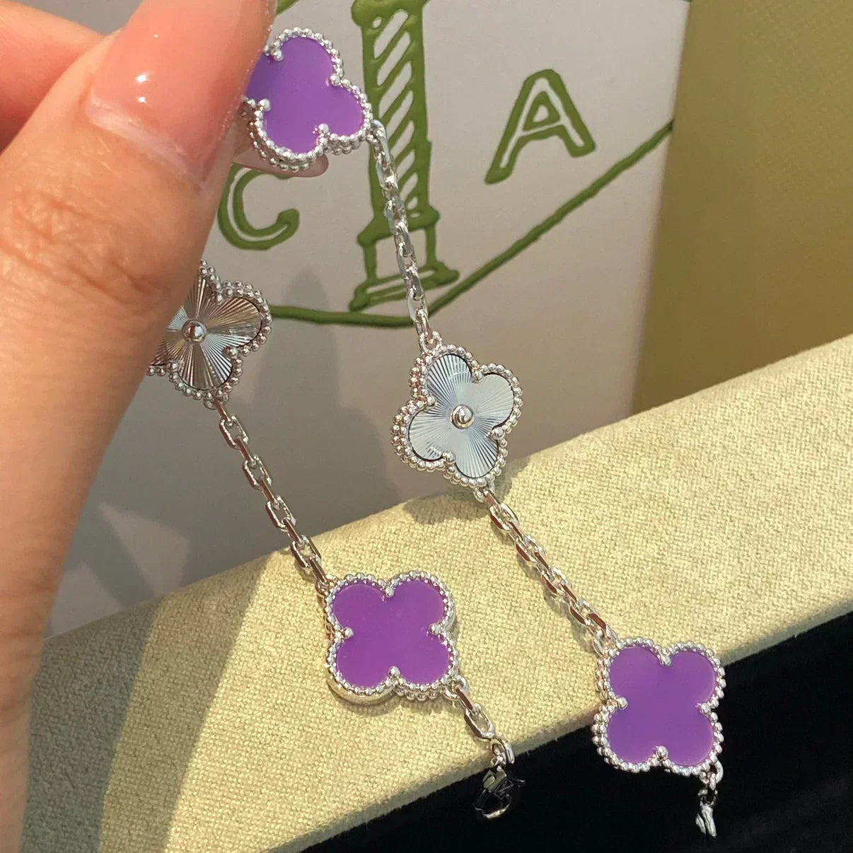[Eterna Jewels] CLOVER 5 MOTIF VIOLET BRACELET COLLECTION