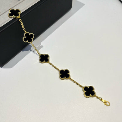 [Eterna Jewels] CLOVER 5 MOTIF ONYXS BRACELET COLLECTION