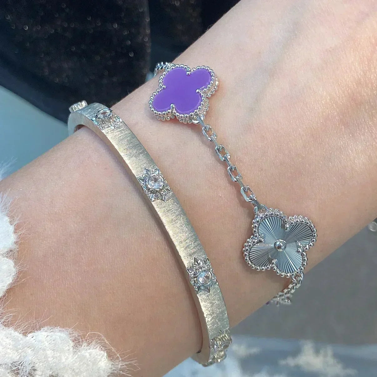 [Eterna Jewels] CLOVER 5 MOTIF VIOLET BRACELET COLLECTION