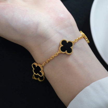 [Eterna Jewels] CLOVER 5 MOTIF ONYXS BRACELET COLLECTION