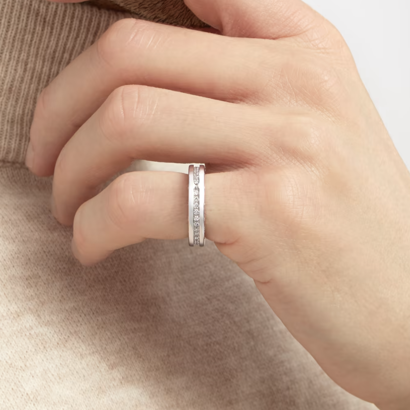 [Eterna Jewels]ZERO 1 ONE-BAND PAVED DIAMONDS ON THE SPIRAL RING