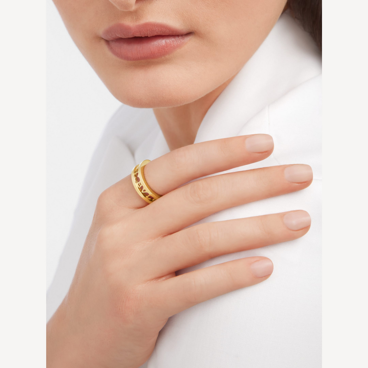 [Eterna Jewels]ZERO 1 ONE-BAND WITH OPENWORK LOGO SPIRAL RING