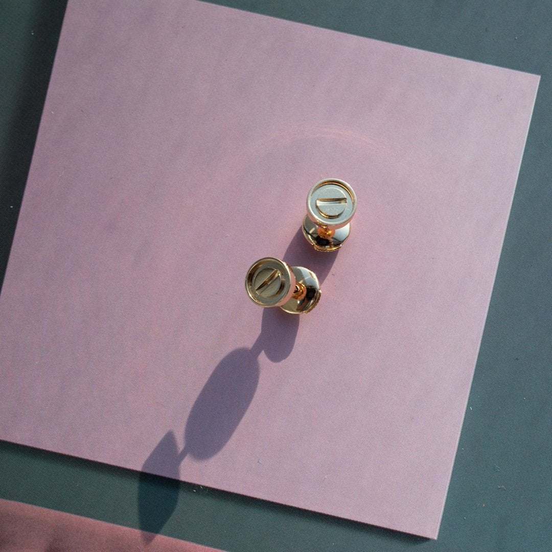 [Eterna Jewels]LOVE EARRINGS PINK GOLD 10MM