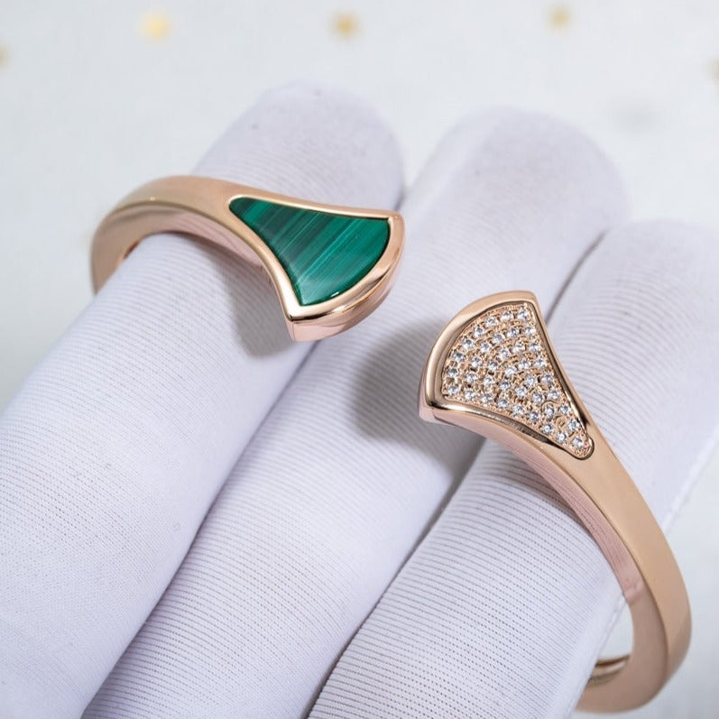 [Eterna Jewels]DREAM BRACELET OPEN MALACHITE PINK GOLD