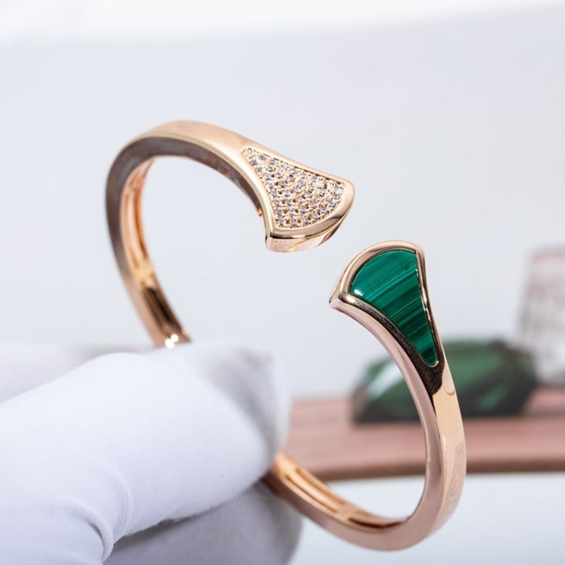 [Eterna Jewels]DREAM BRACELET OPEN MALACHITE PINK GOLD