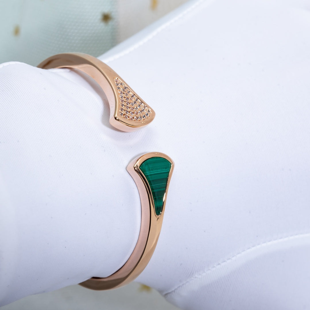 [Eterna Jewels]DREAM BRACELET OPEN MALACHITE PINK GOLD