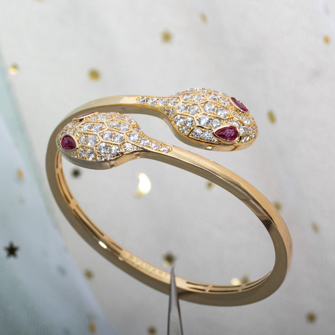[Eterna Jewels]SERPENTI BRACELET PINK GOLD DIAMOND DOUBLE SNAKE