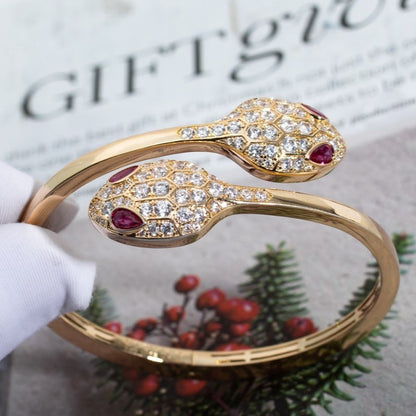 [Eterna Jewels]SERPENTI BRACELET PINK GOLD DIAMOND DOUBLE SNAKE