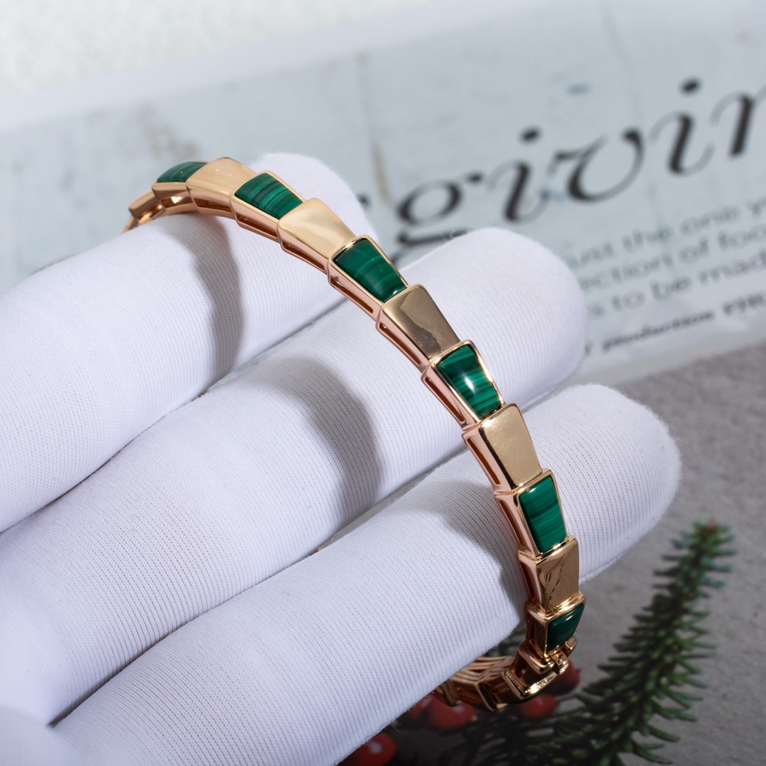 [Eterna Jewels]SERPENTI BRACELET PINK GOLD MALACHITE