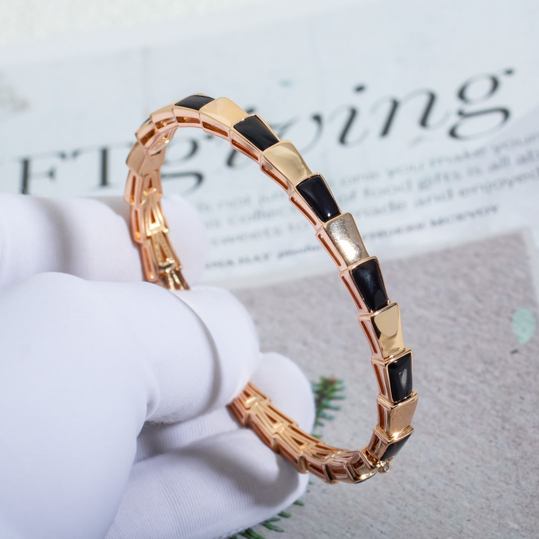 [Eterna Jewels]SERPENTI BRACELET PINK GOLD ONYX
