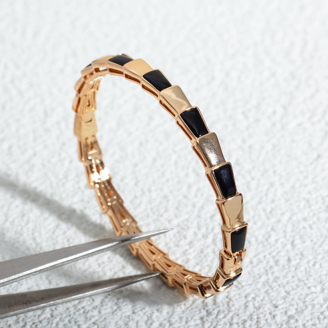 [Eterna Jewels]SERPENTI BRACELET PINK GOLD ONYX