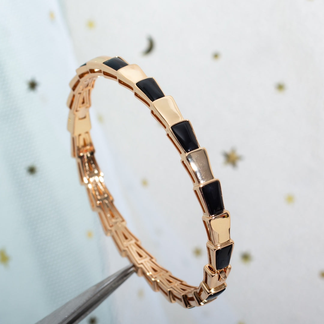 [Eterna Jewels]SERPENTI BRACELET PINK GOLD ONYX