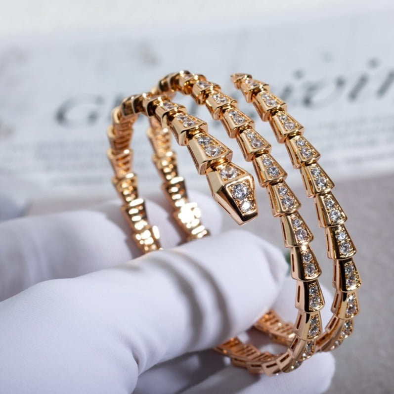 [Eterna Jewels]SERPENTI BRACELET PINK GOLD DIAMOND DOUBLE ROW