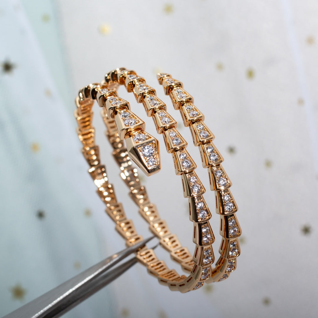 [Eterna Jewels]SERPENTI BRACELET PINK GOLD DIAMOND DOUBLE ROW