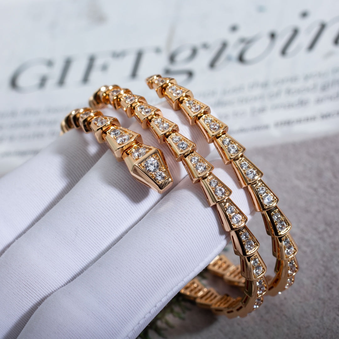 [Eterna Jewels]SERPENTI BRACELET PINK GOLD DIAMOND DOUBLE ROW
