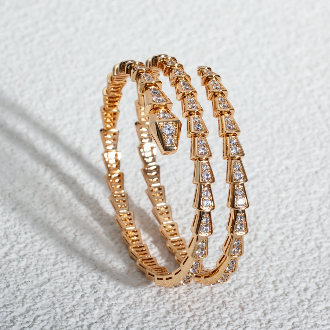 [Eterna Jewels]SERPENTI BRACELET PINK GOLD DIAMOND DOUBLE ROW