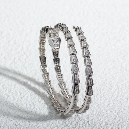 [Eterna Jewels]SERPENTI BRACELET SILVER DIAMOND DOUBLE ROW