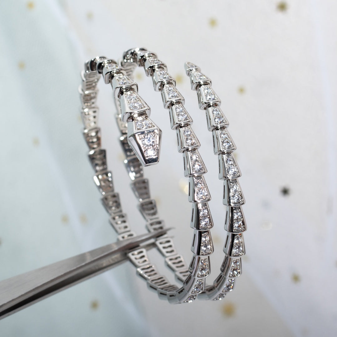 [Eterna Jewels]SERPENTI BRACELET SILVER DIAMOND DOUBLE ROW