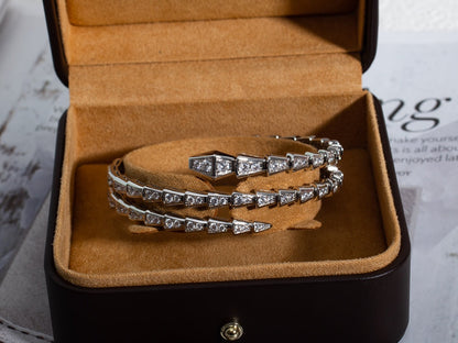 [Eterna Jewels]SERPENTI BRACELET SILVER DIAMOND DOUBLE ROW