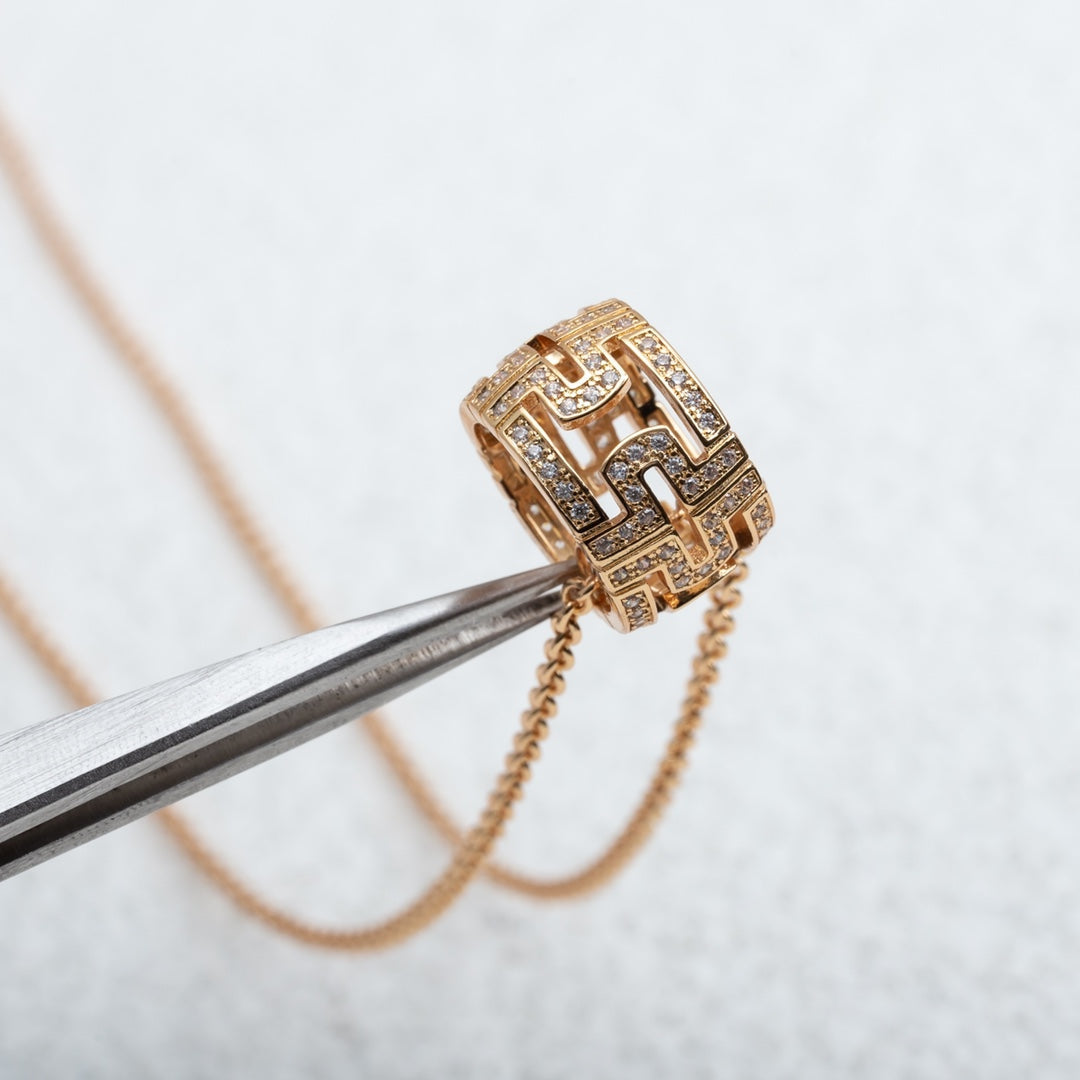 [Eterna Jewels]PARENTESI NECKLACE PINK GOLD DIAMOND