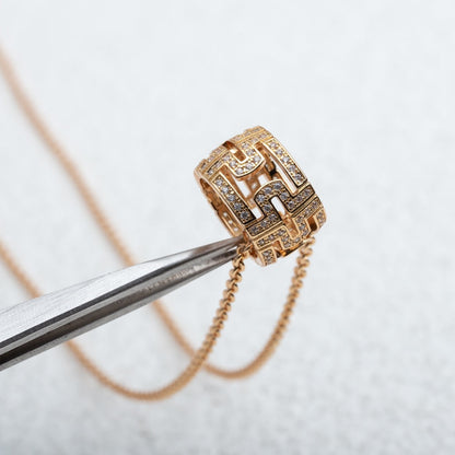 [Eterna Jewels]PARENTESI NECKLACE PINK GOLD DIAMOND