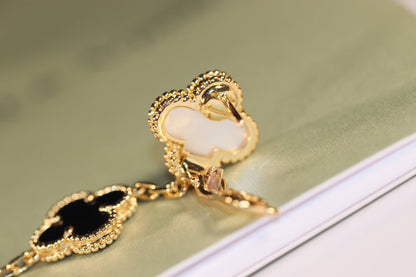 [Eterna Jewels]CLOVER EARRINGS GOLD ONYX MOP 3 MOTIF
