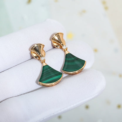 [Eterna Jewels]DREAM MALACHITE PINK GOLD EARRINGS