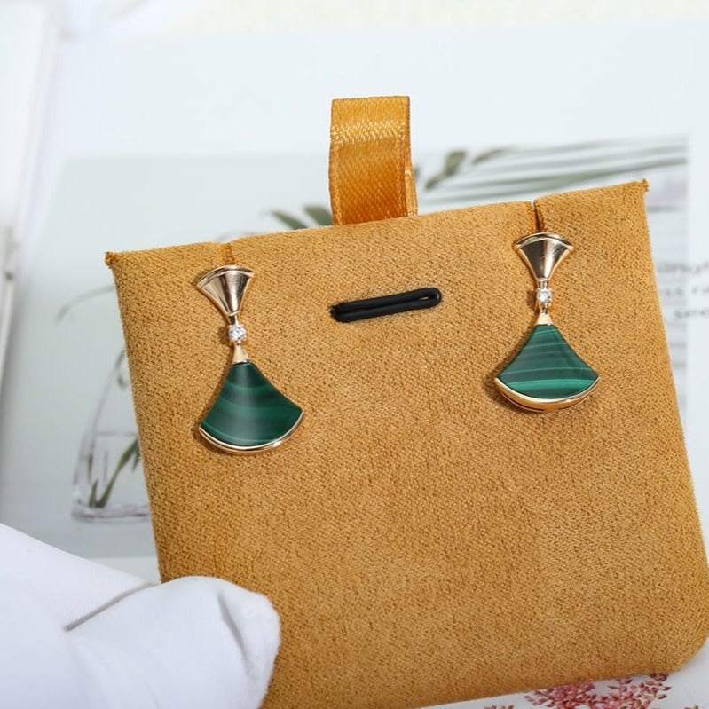 [Eterna Jewels]DREAM MALACHITE PINK GOLD EARRINGS