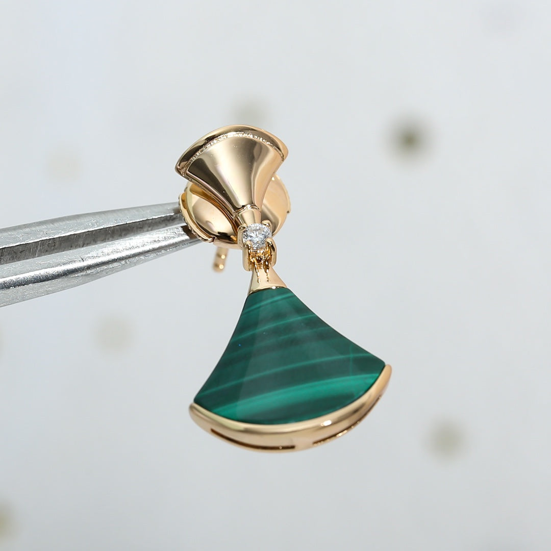 [Eterna Jewels]DREAM MALACHITE PINK GOLD EARRINGS