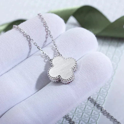 [Eterna Jewels]CLOVER  15MM DIAMOND LASER NECKLACE SILVER