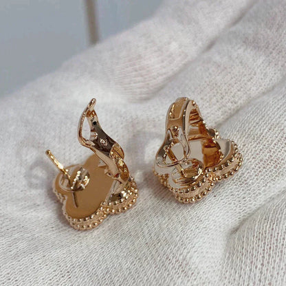 [Eterna Jewels]CLOVER MEDIUM 1 MOTIFS CARNELIAN  DIAMOND earrings