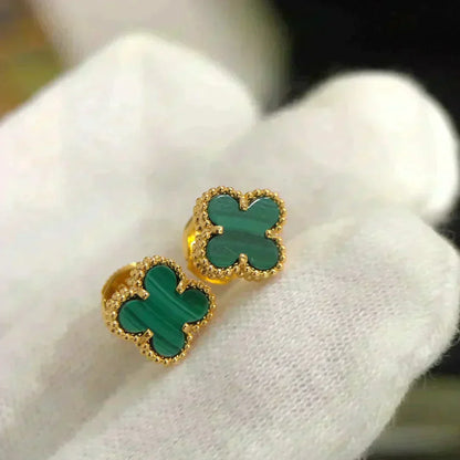 [Eterna Jewels]CLOVER MINI 9.5MM MALACHITE  EARRINGS