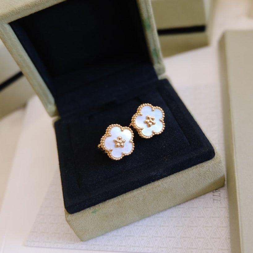 [Eterna Jewels]LUCKY PINK GOLD WHITE MOP EARRINGS
